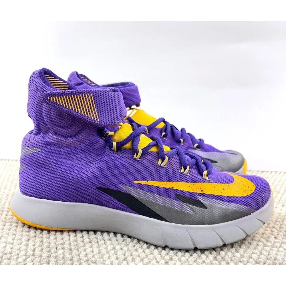 Nike Basketball Shoes Lakers Hypervenom Zoom Purple Gold 630913-502 Mens Size‎ 7
